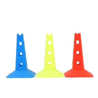 China Movement 32cm PE Material Square Hole Soccer Training Marker Barrel Football Disc Cones / Triangle Cone for sale