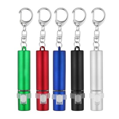 China ABS 7.5 CM 5 Colors Key Chain Outdoor Gift Flashlight Laser Promotional LOGO for sale