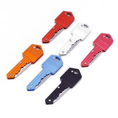 China Quick-change Outdoor Self-defense Folding Key Chain Defense Key Chain Knives Survival Key Shaped Knife for sale