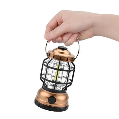 China Travel Dimming Dry Battery Rotate Knob ABS Art Camping Lamp Flame Lamp The Retro for sale