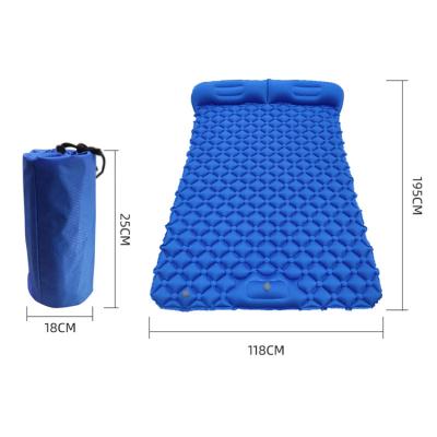 China Ultralight Outdoor Double Person PVC Sleep Pad Inflating Inflatable Air Mattress Camping Bed Mat for sale