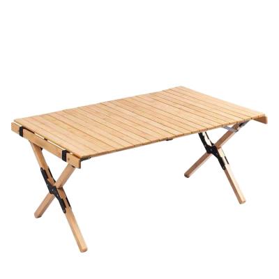 China Modern Outdoor Portable Multilayer Wooden Folding Table Coherer Adjustable Picnic Table Travel Camping Folding Table for sale