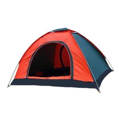 China Diagonal Bracing Type 3-4 Person Instant Pop Up Camping Tent Silver Strip Material UV Protection Tent for sale