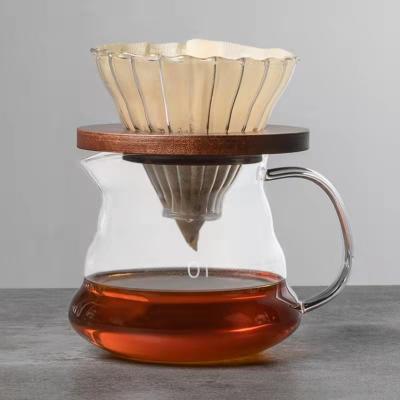 China 2021 Factory Price Handmade Transparent Coffee Pot High Borosilicate Glass Coffee Pot Sustainable High Quality Durable Coffee Kettle for sale