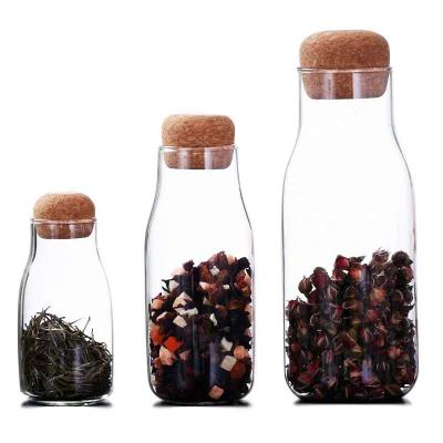 China Clear Wide Mouth Storage Borosilicate Glass Stocked Jar With Wooden Lid for sale