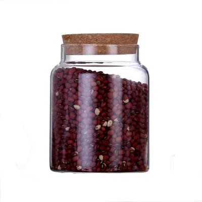 China Freshness Preservation Food Grade Airtight Storage Glass Jar With Wooden Cover for sale