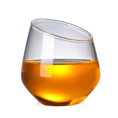 China Home.Restaurant.Bar.Hotel Hand Blown Borosilicate Glass Crystal Glass Cup Oblique Rim Top for sale