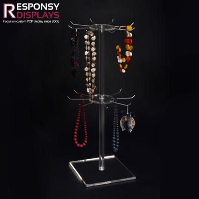 China Countertop Display Clear Necklace And Acrylic Jewelry And Ring Display Stand for sale