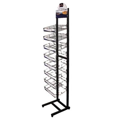 China Floor Display Customized Supermarket Floor Wire Snack Rack Metal Bottle Display Rack for sale