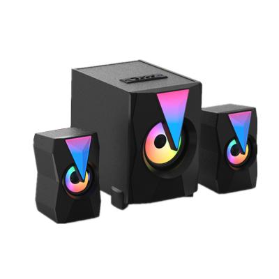 China No 2.1 BT Speaker Light Wooden Subwoofer Plugs Into Active Card U Disk USB Audio for sale