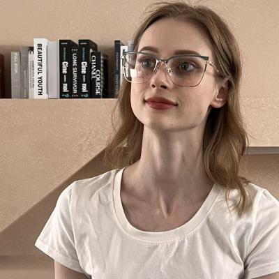 China Modern Wholesale 2022 Rectangle Eyeglasses Frame Anti Blue Light Blocking Filter Computer Women Men Glasses for sale