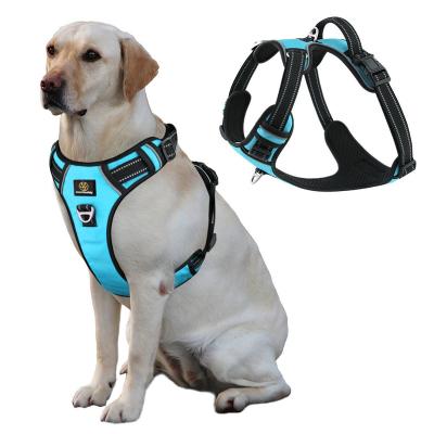 China Large Dog Harness Reflective Oxford Pet Stocked Invest Soft Mesh Padded No Pull Dog Harness For Small Medium Large Dogs for sale