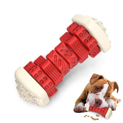 China Stocked A Mazon Success Ultra Durable Non-Toxic Pet Tooth Cleaning Rubber Chew Toy For Aggressive Bone Interactive Toys Dog Chews for sale