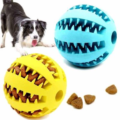 China 5cm Natural Rubber Dog Chew Toys Dog Toys Tooth Treat Ball Elasticity Stocked Extra Hard Interactive Cleaning Ball For Pet Products for sale