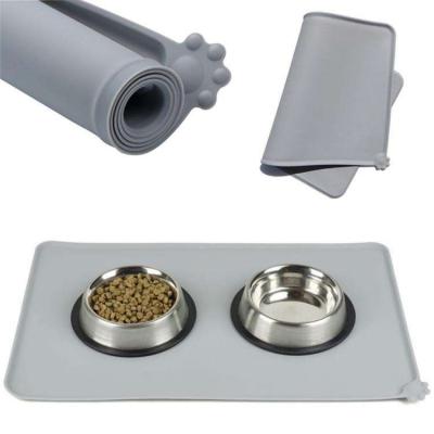 China Automatic Pet Bowl Waterproof Pet Food Mat Silicone Non-slip Dog Feeding Mat Protector Square Dog Cat Placemats Easy Wash Puppy Pet Supplies for sale