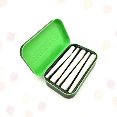 China Recycled Materials Prerolls Articulated Child New Heavy Duty Tin Box With PS Insert Custom Exterior And Interior Printing for sale