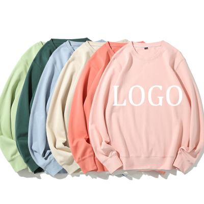 China Wholesale Custom Anti-wrinkle Spring and Autumn Men'S Logo Sweater 300g Combed Cotton Solid O-Neck Casual Sweater for sale