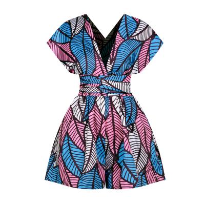 China Breathable Ethnic African Style Women Floral Casual Quilting Fabrics Woman Dress Loose Dresses Wholesale for sale