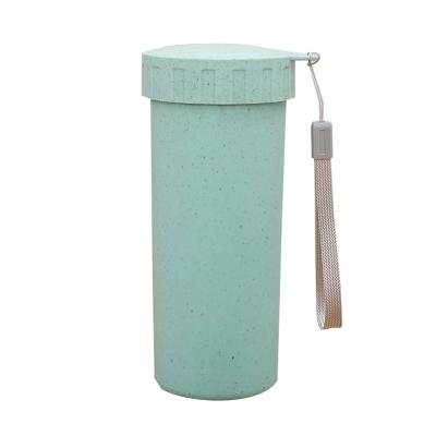 China Modern Wheat Fiber Plastic Material Straw Insulated Coffee Travel Tooth Glass Mug for sale