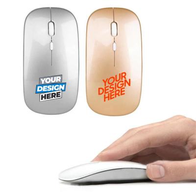 China Mini Custom Logo Wireless Mouse Rechargeable Slim 2.4G Office Silent Portable Mobile Optical Mouse With USB for sale