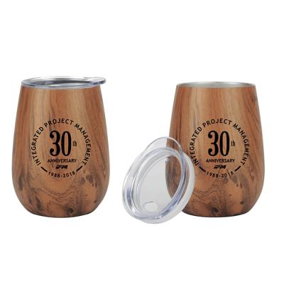 China 12 oz PORTABLE Custom Lined Wooden Stainless Steel Vacuum Wine Tumbler for sale