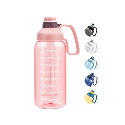 China 64 oz Half Gallon Viable Motivational Water Bottle with Time Marker Water Jug for Home Office and Sports Drinking for sale