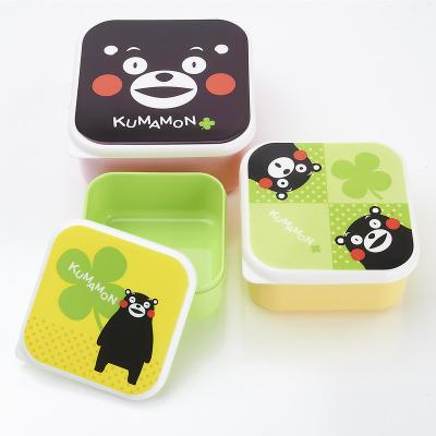 China Heatable Home Picnic Food Safe Set Three School Children Plastic Storage Snack Lunch Box for sale