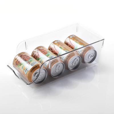 China BPA Free Viable Clear Stackable Plastic Organizer Bins With Handle, Refrigerator Storage Bins for sale