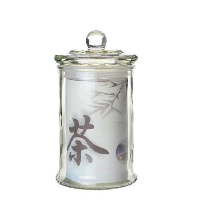 China Hot sale 380ml airtight glass tea jar kitchen candy eco-friendly glass storage jar for sale