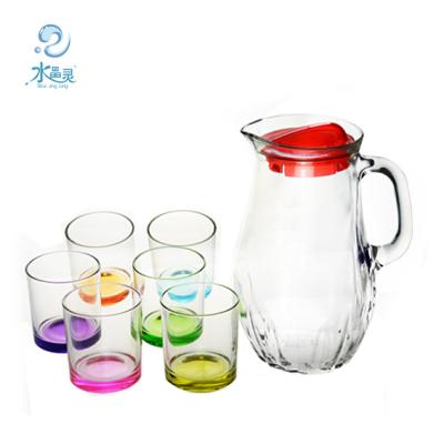 China Factory Sustainable Supply Reusable Glass Coffee Mug Cup Drinking Glass Cup With Jug Set for sale