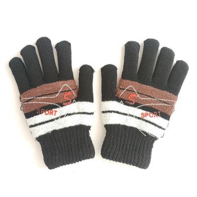 China High Quality Warm Men's Thick Warmth Winter Wool Blend Gloves Snow Knitted Glove For Cycling Full Finger Anti-Skid Mittens for sale