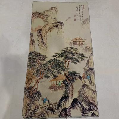 China Lucky landscape embroidery painting home antique living room and collection feng shui embroidery painting for sale