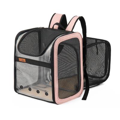 China Breathable Pet Carrier PVC Pet Carrier Backpack Plastic Expandable Pet Carrier for sale