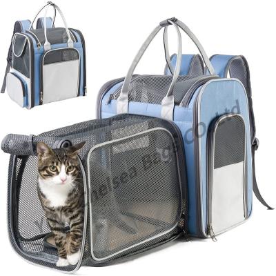 China Amazon Breathable Pet Carrier Bag Travel For New Designer Cat Pet Carrier Fashion Expandable Dog Carrier for sale