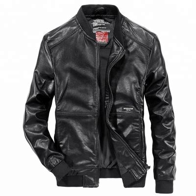 China Breathable China Jaket Wholesale Classic Spring Black Pure Leather Men for sale