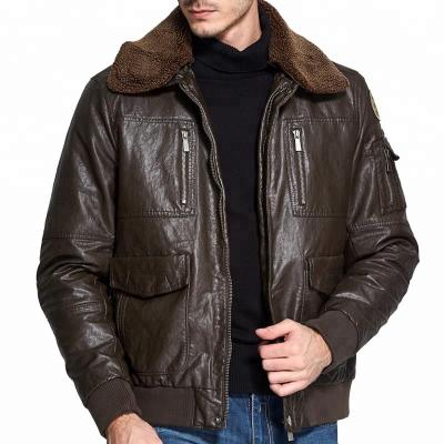 China Chinese Sheep Fur Mens Biker Vintage Brand Winter Plus Size Leather Jackets Collar for sale