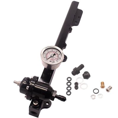 China Aluminum FUEL Pressure Regulator Gauge Fuel Rail Kit Fits B-Series B16A Civic B18C B20B B20Z for sale