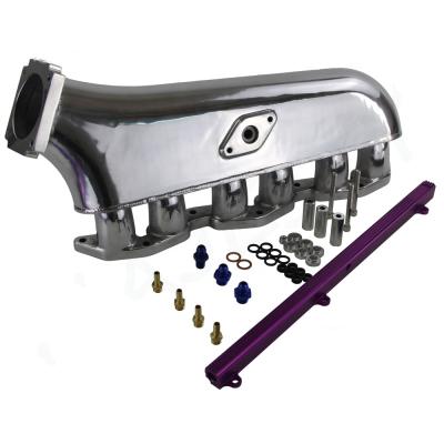 China Polished Aluminum Aluminum Intake Manifold Fits For 1JZ 1JZGTE Top Feed Fuel Rail for sale