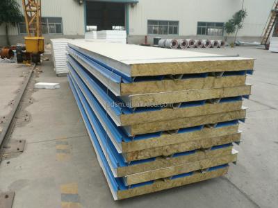 China Quick Installation Thermal Insulation 50-250mm Thick Rock Wool Sandwich Furnace Panel for sale