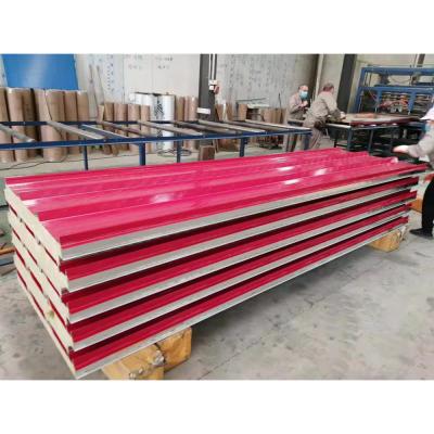 China Fireproof Sandwich Panel Quick Install Rock Wool Insulated Sandwich Roof Panel For Warehouse Roofing for sale