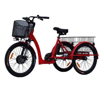 China 24inch Aluminum Alloy 24inch City Tricycle 3 Wheel Adult Electric Cargo Electric Bicycle 7speed Connection Electric Tricycle for sale