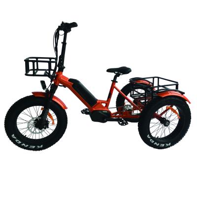 China Aluminum Alloy 20inch Mid Drive Three Wheel Adult Electric Tricycle On Sale for sale