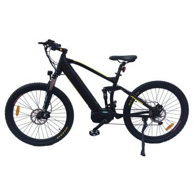 China Aluminum Alloy 27.5inch Mid Drive Full Suspension Electric Bicycle Hidden Battery City Electric Bike for sale