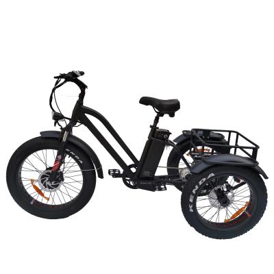 China Aluminum alloy factory supply three wheels 500w/750w adult electric bike connection 7 speed with differnetial tire e electric tricycle wholesale for sale