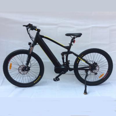 China Hot sale 27.5 motor e bike full suspension mid mountain aluminum alloy mid drive ebike mountain electric adult electric bicycle for sale