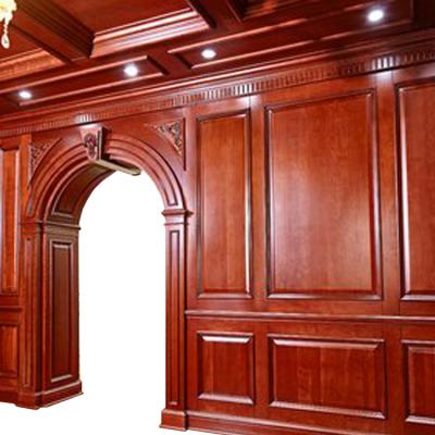 China Traditional interior trim wainscoting fluted solid wood red siding walls and ceilings for sale