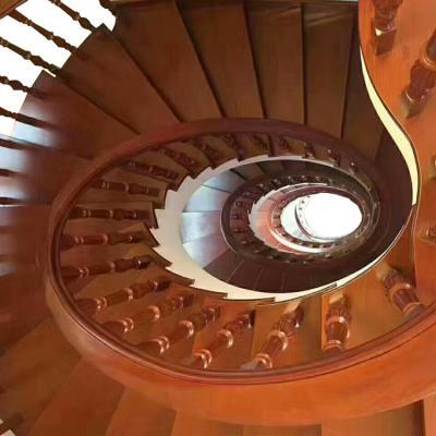 China Traditional Interior Luxury Classic Solid Wood Stairs Railings Design Attic Interior Stairs Wood Prices for sale