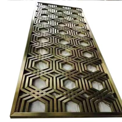 China Art Deco Stainless Steel Art Patterned Decorative Laser-Cut Panel Metal Partitions for sale