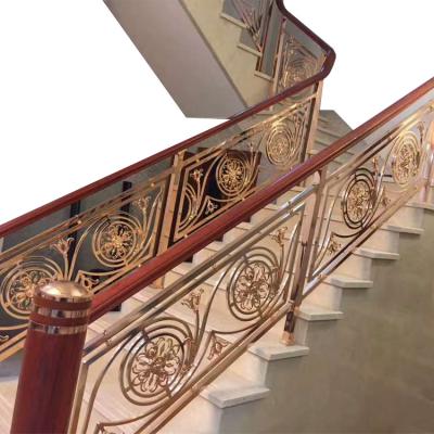 China Traditional Luxury Interior Design Wrought Iron Railings For Interior Stairs for sale