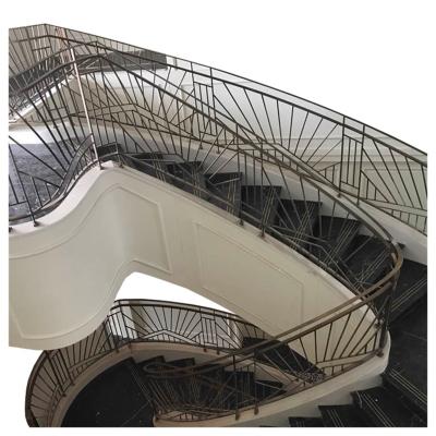 China Customized according to custom home gardening real situation shape wrought iron staircase balcony stair geometric outdoor railing for sale